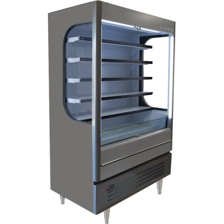 Beverage-Air Open Air Merchandiser, Vertical, 18.8 Cu. Ft, 115 Volt, Grey VMHC18-1-G